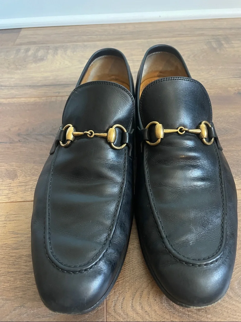 Gucci Men’s Jordaan Black Leather Loafers Size UK 8.5 US 9.5